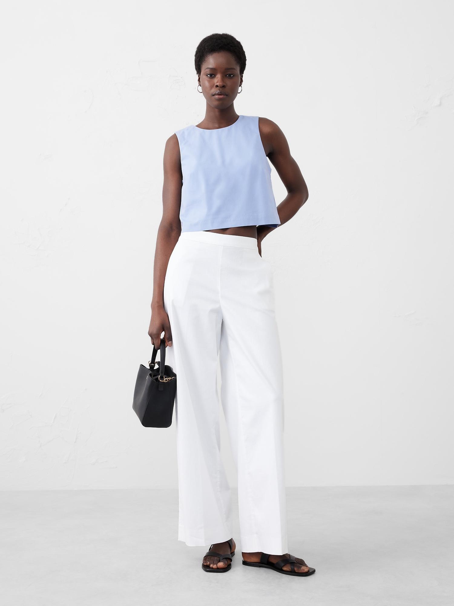 cropped poplin top