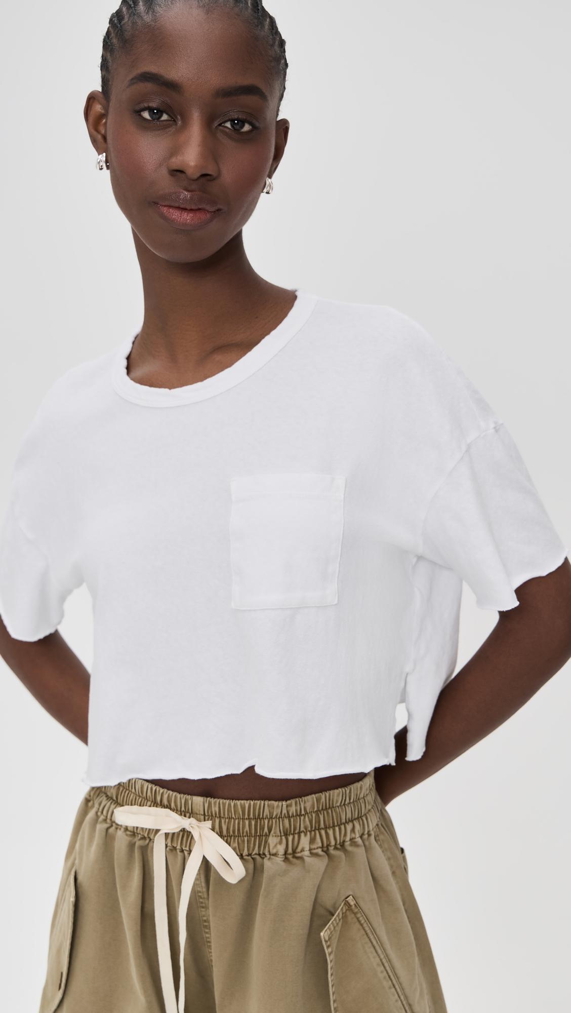 cropped relaxed fit pocket tee