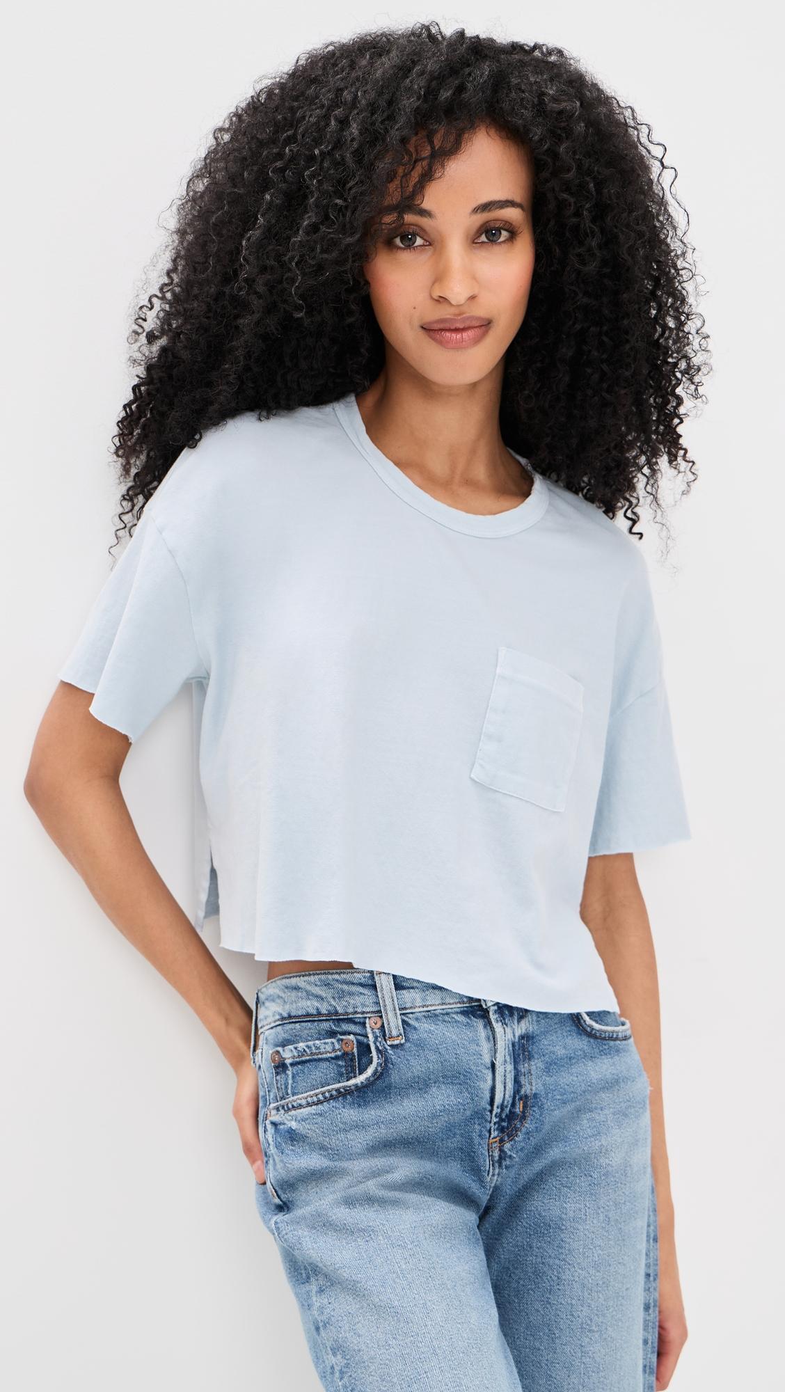 cropped relaxed fit pocket tee