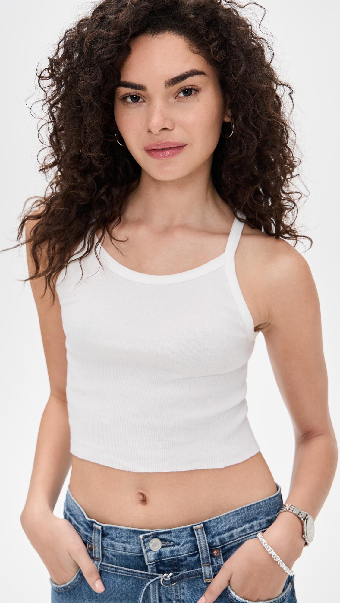 cropped rib tank ivory