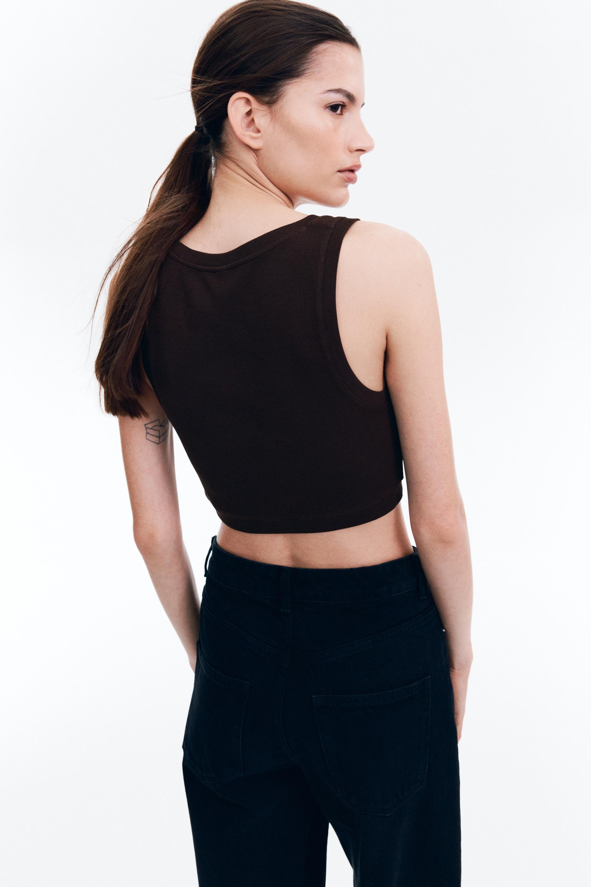 cropped ribbed tank top