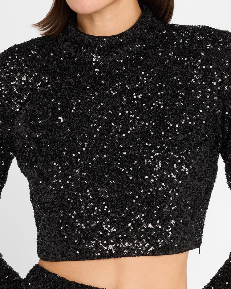 cropped sequin top