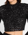 cropped sequin top