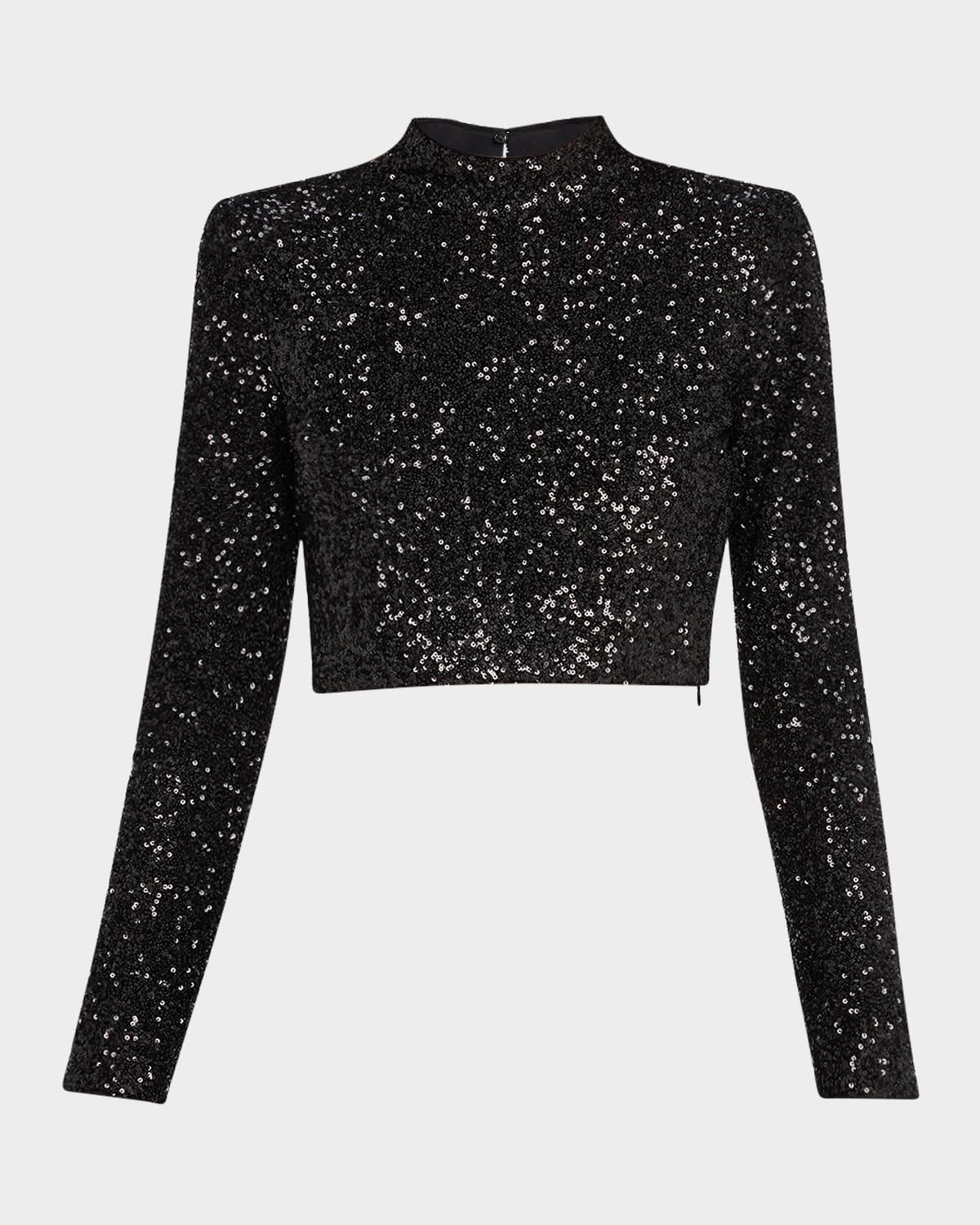 cropped sequin top