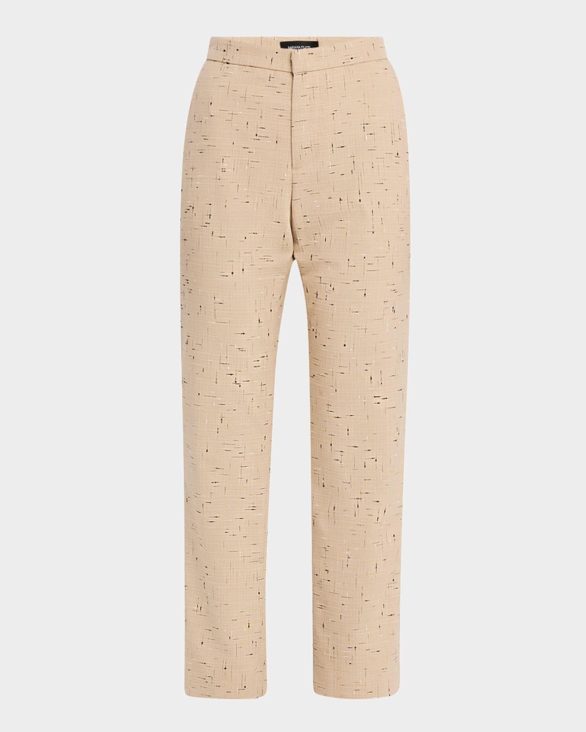 cropped slim-fit donegal tweed trousers