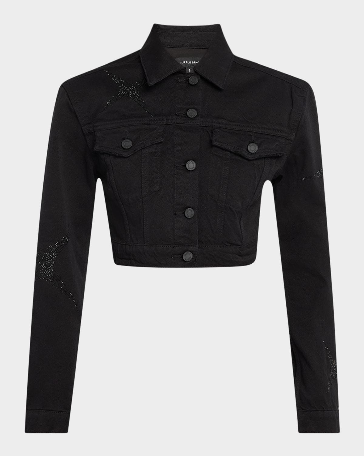 cropped star denim jacket