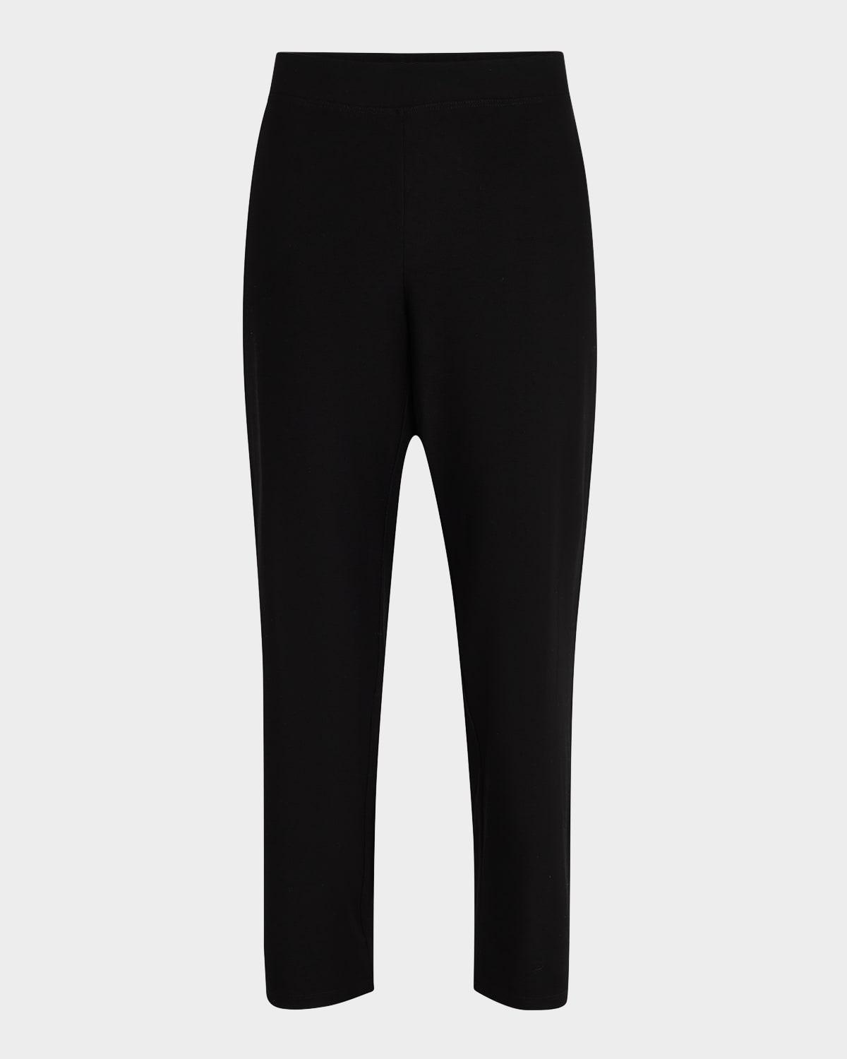 cropped straight-leg stretch crepe pants