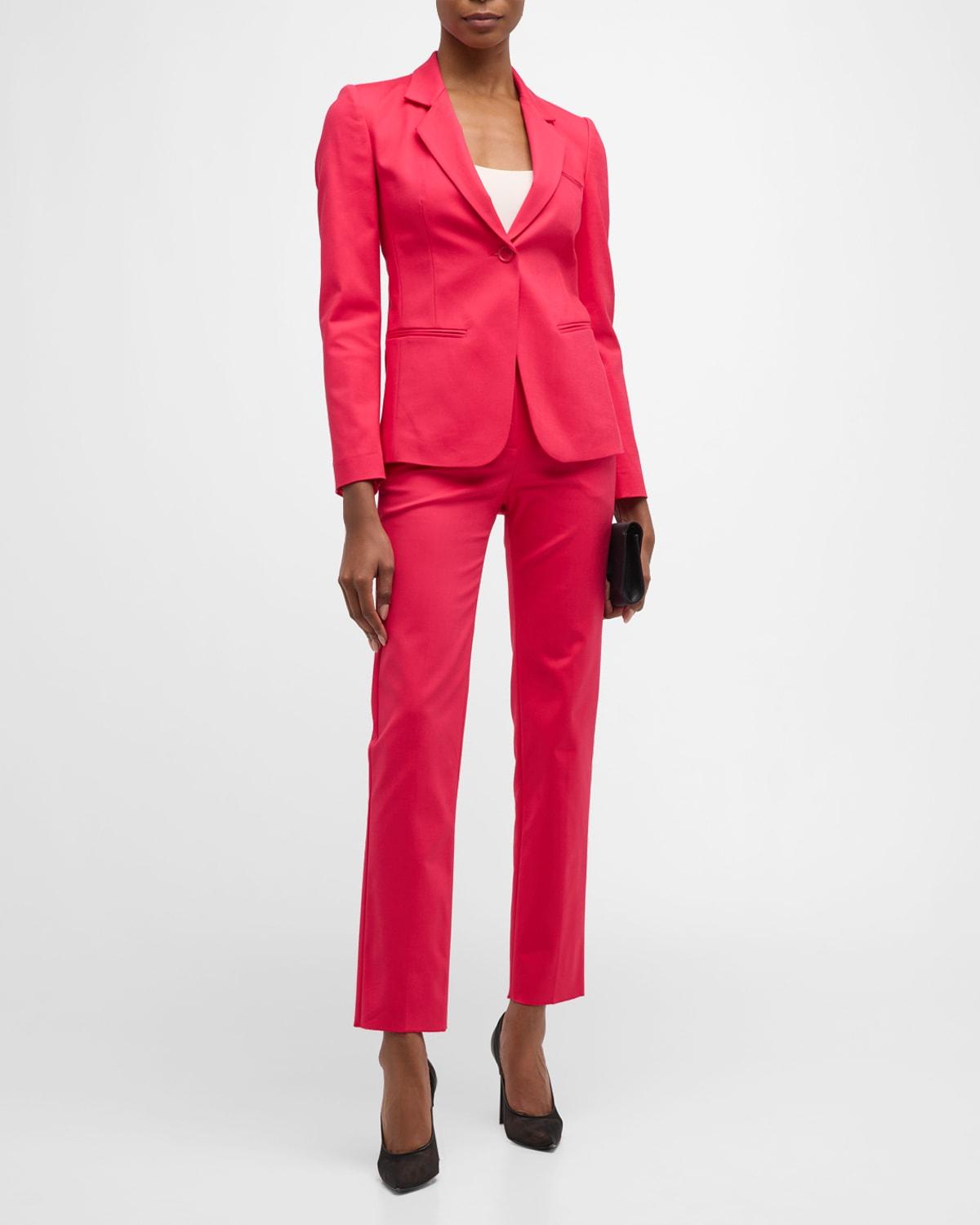 cropped stretch cotton trousers