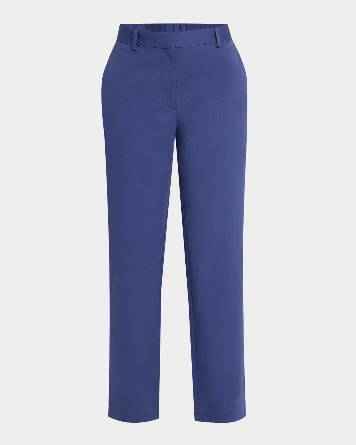 cropped stretch cotton twill trousers