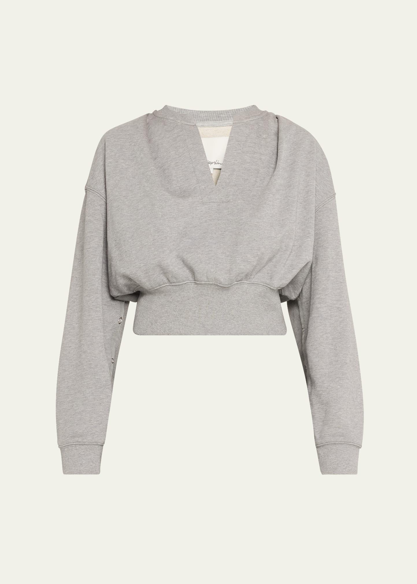 cropped sweatshirt with inseam snaps