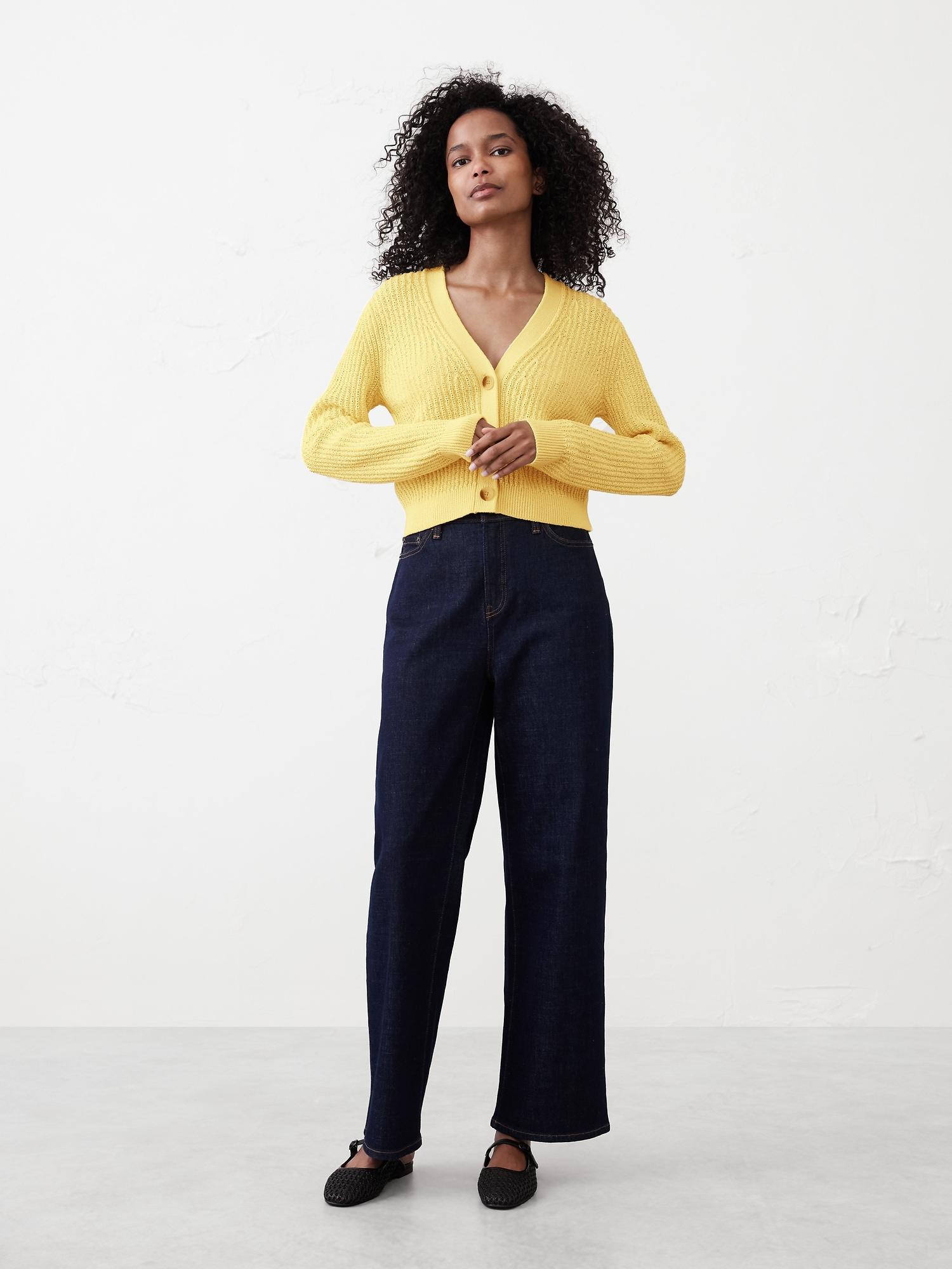 cropped textured cardigan sweater