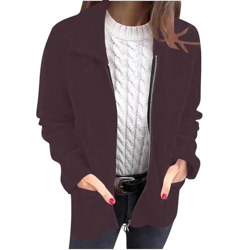 cropped trench coat for women 2024, womens plaid jacket, coats for women oversized long sleeve button down open front jackets casual comfy hoodless tops outerwear, coffee,large