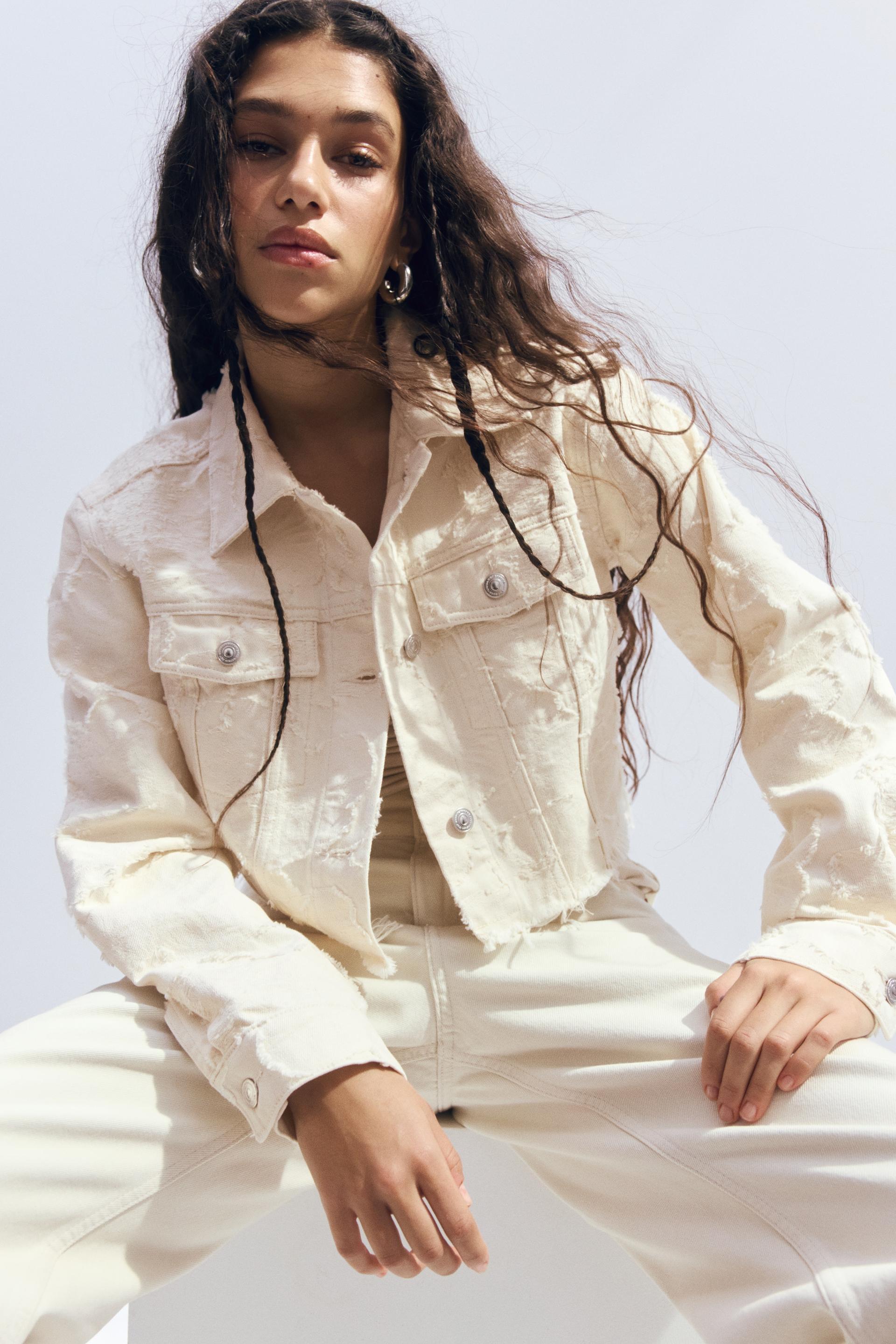cropped twill jacket