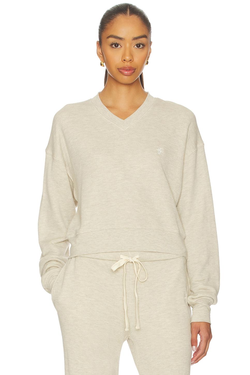 cropped v-neck sweatshirt