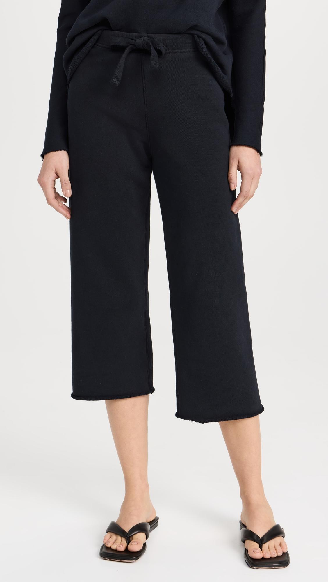 cropped wide leg sweatpants