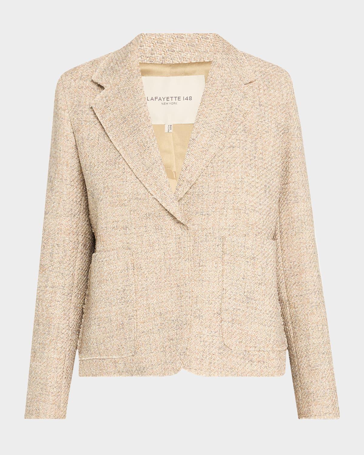 cropped woven boyfriend blazer