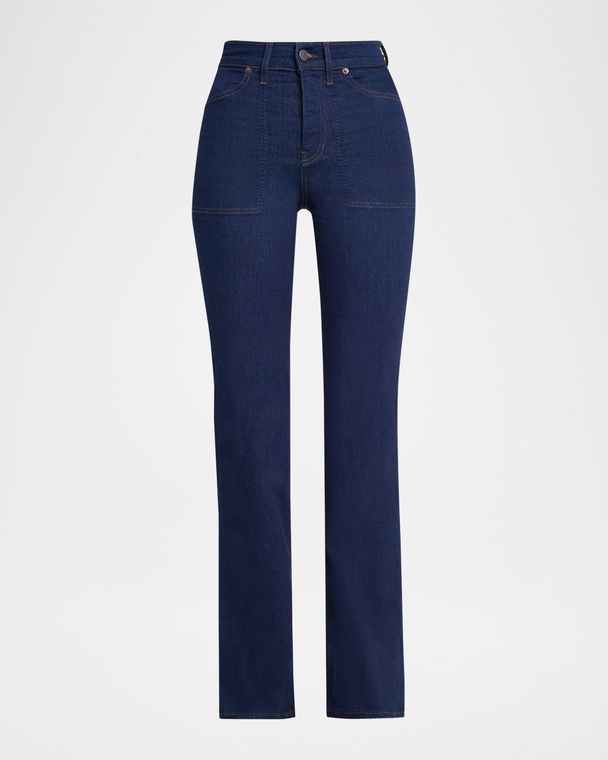 crosbie wide-leg jeans with patch pockets
