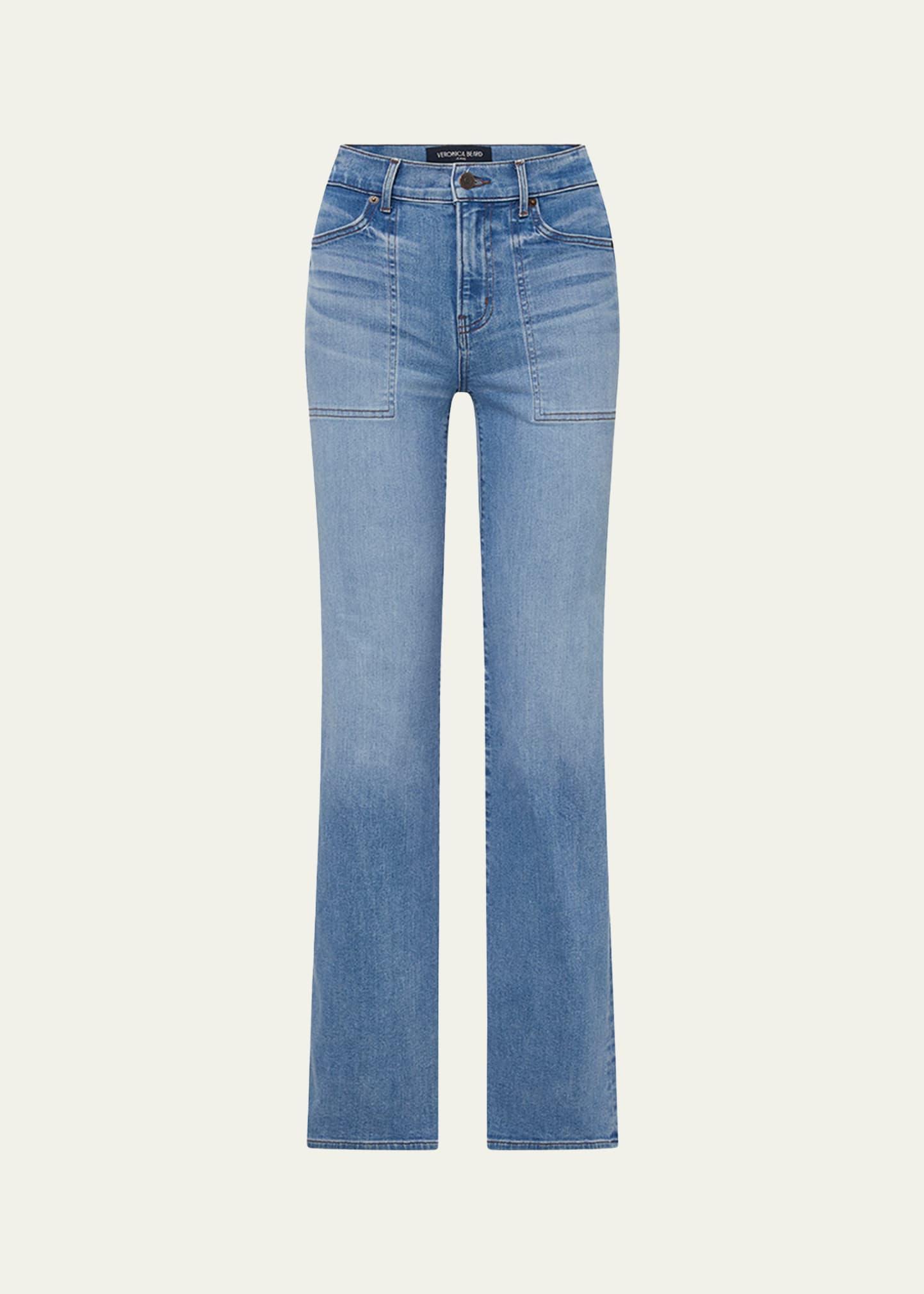 crosbie wide-leg jeans with pocket details