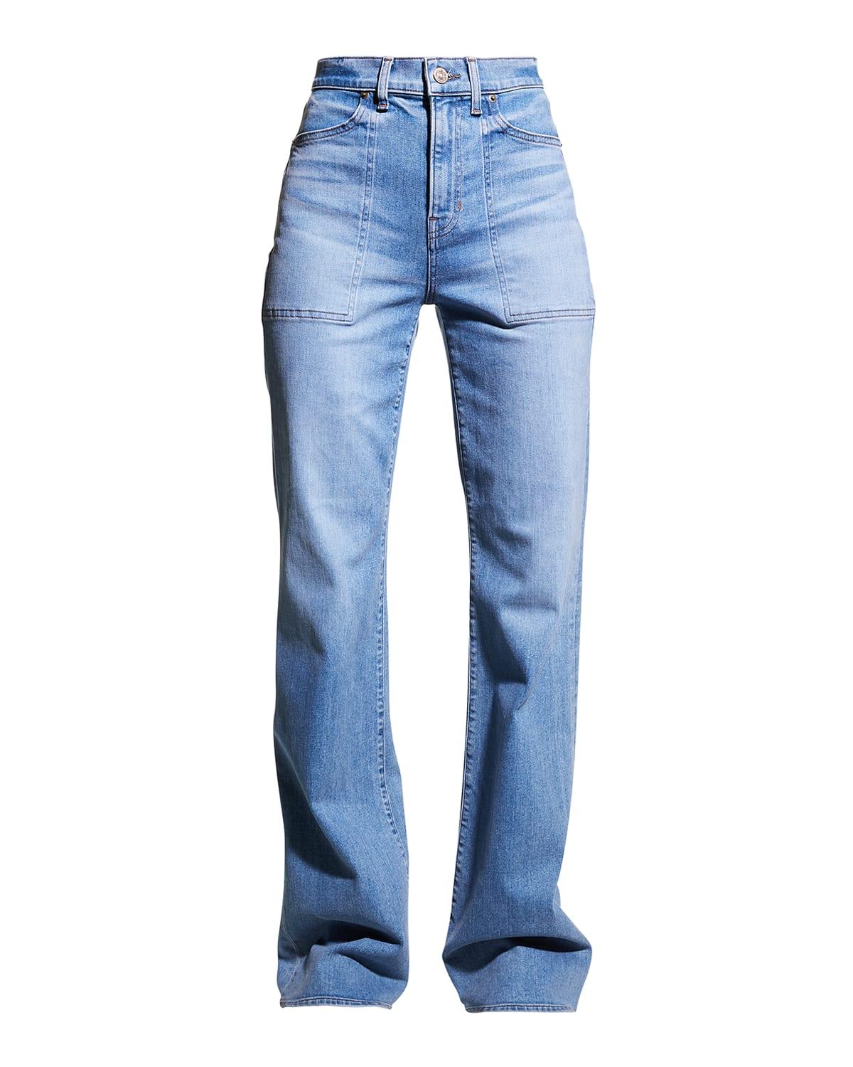 crosbie wide-leg jeans with pocket details