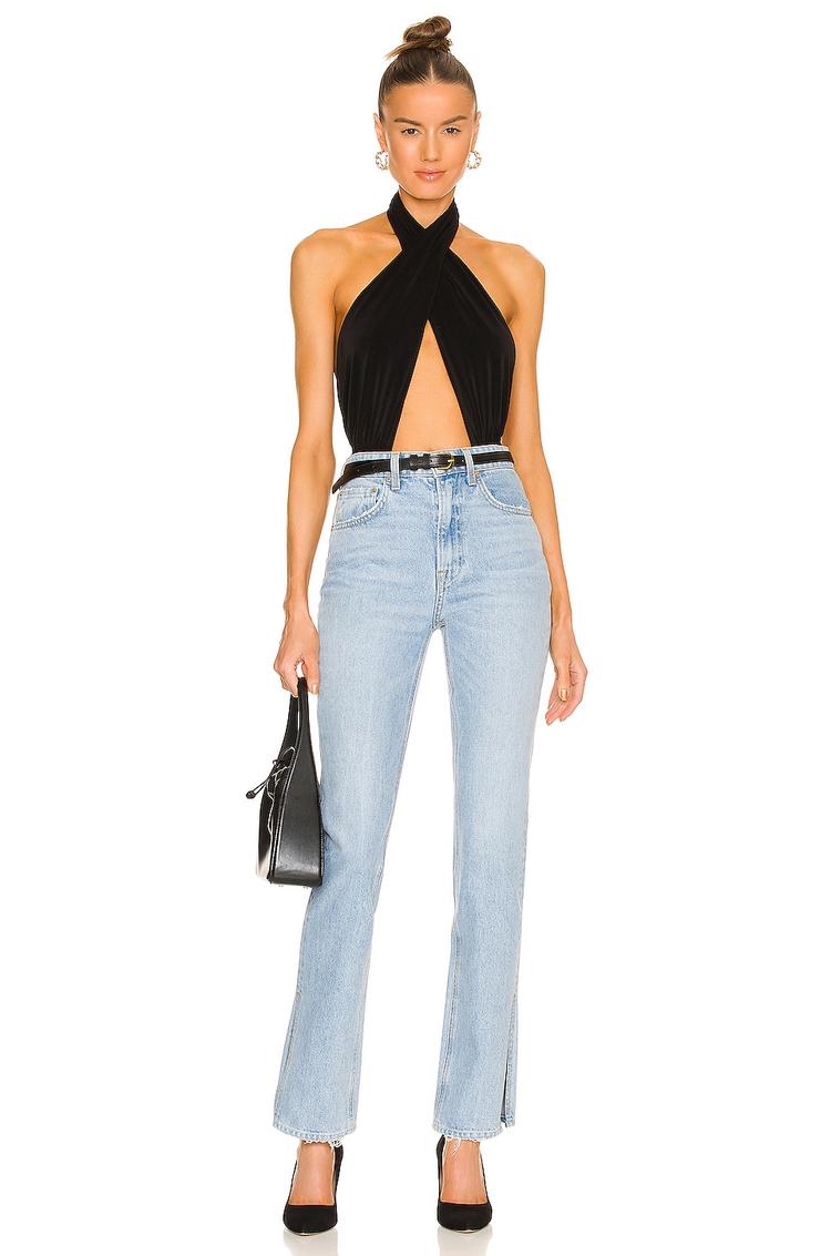 cross halter bodysuit