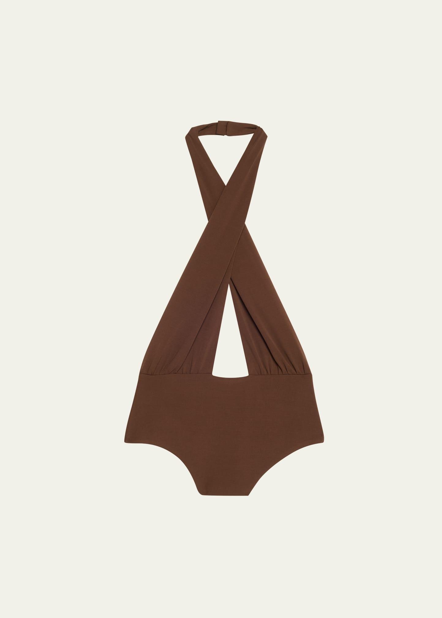 cross halter bodysuit