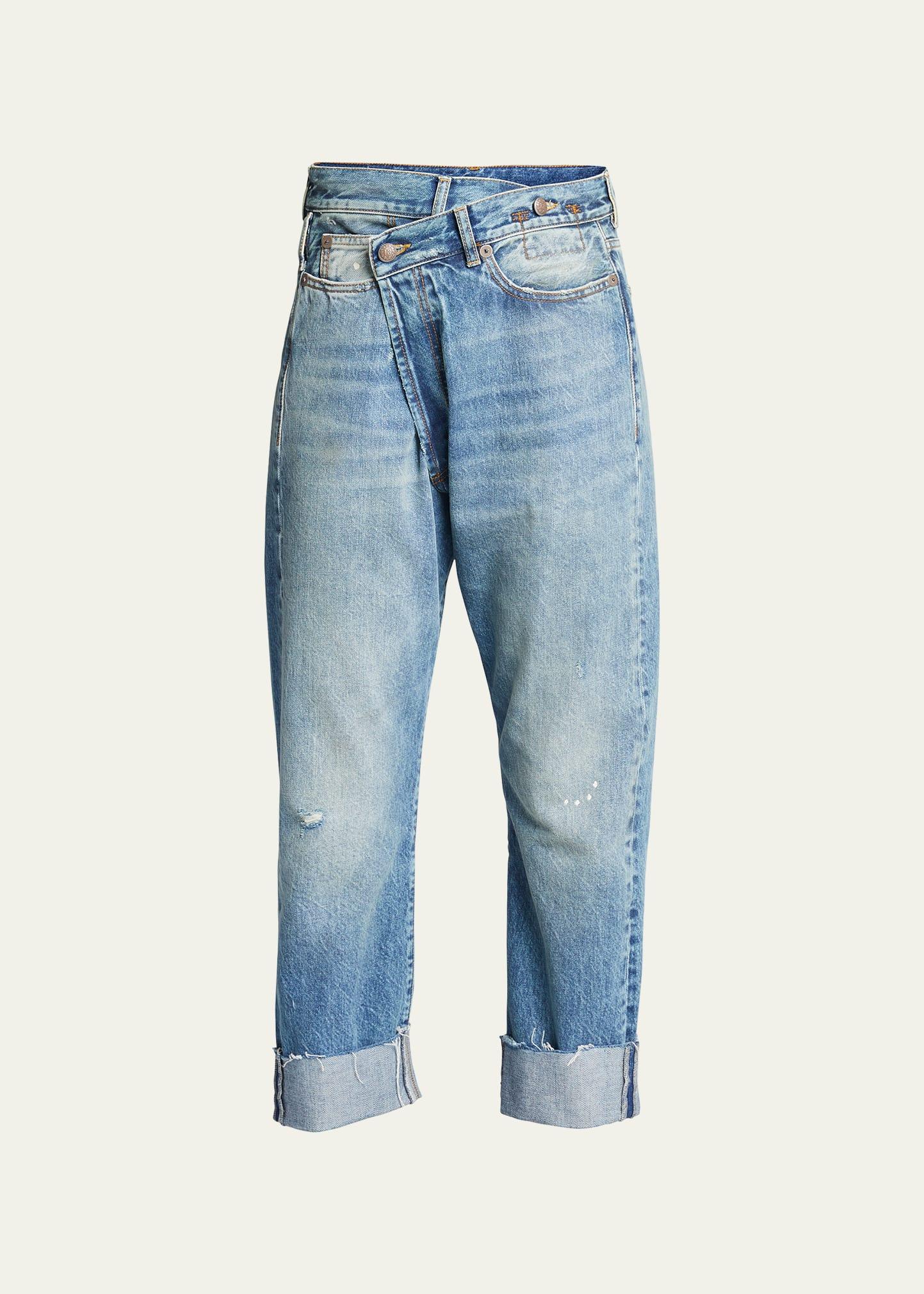 crossover cuffed jeans