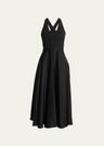 crossover open-back sleeveless midi dress