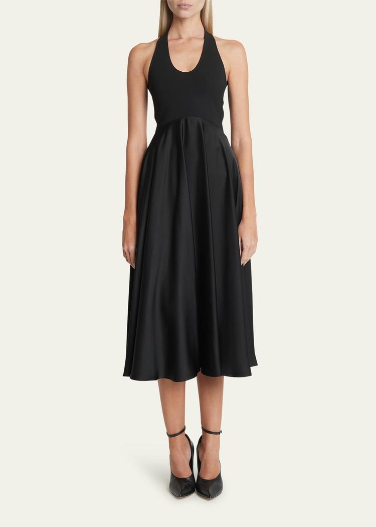 crossover open-back sleeveless midi dress
