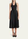 crossover open-back sleeveless midi dress
