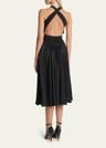 crossover open-back sleeveless midi dress
