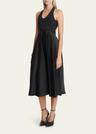 crossover open-back sleeveless midi dress
