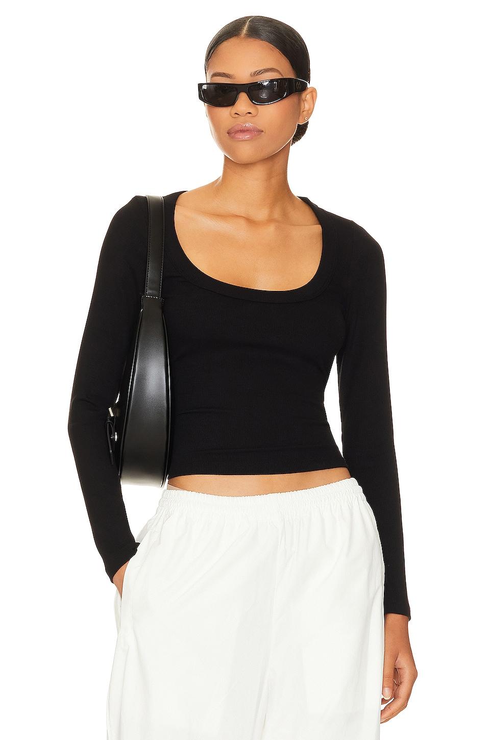crown scoop long sleeve top