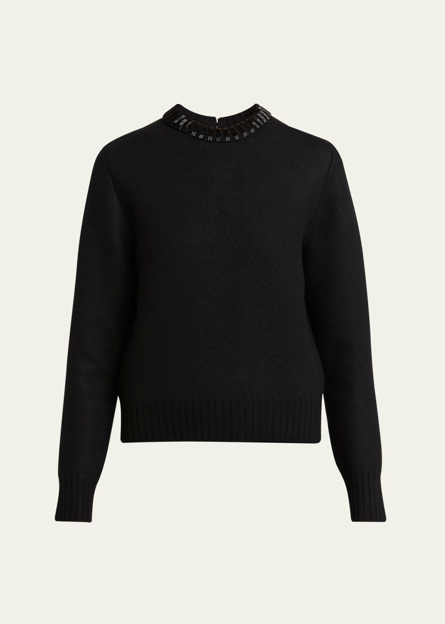 cruise beaded shrunken fit wool sweater