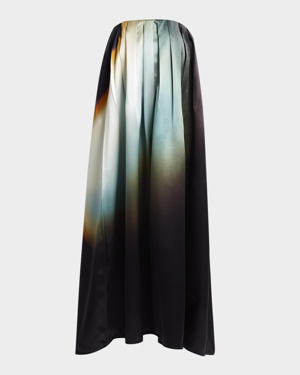 cruise long strapless pleated dress