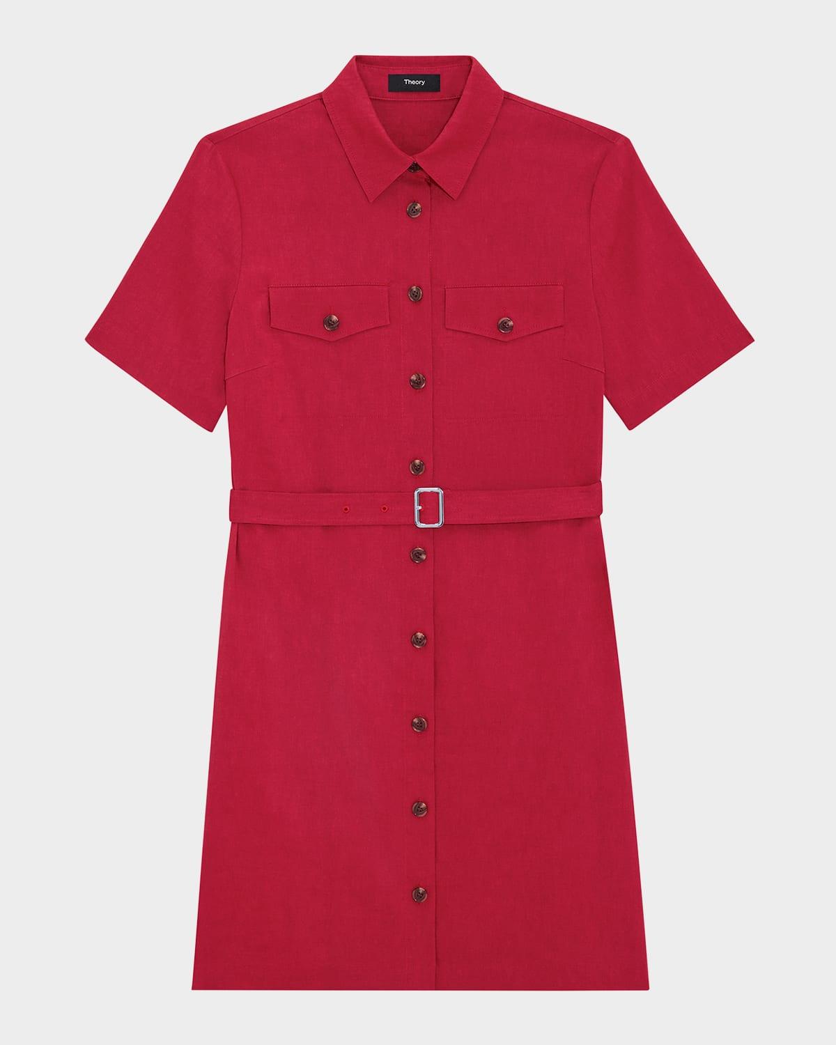 crunch linen military shirtdress