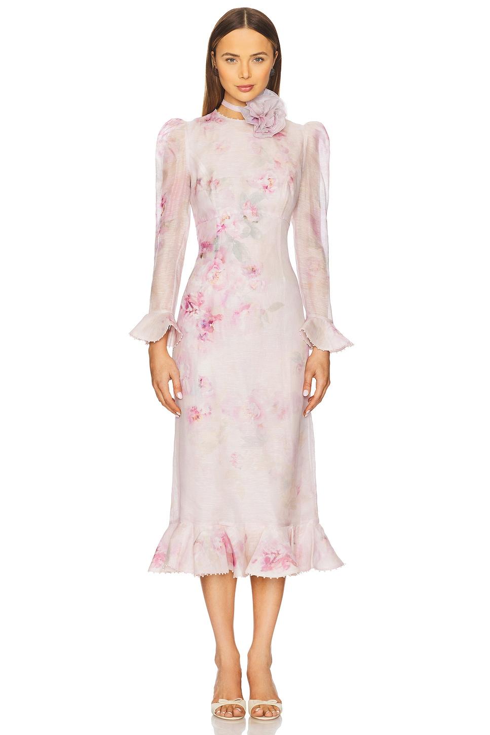 crush flower midi dress