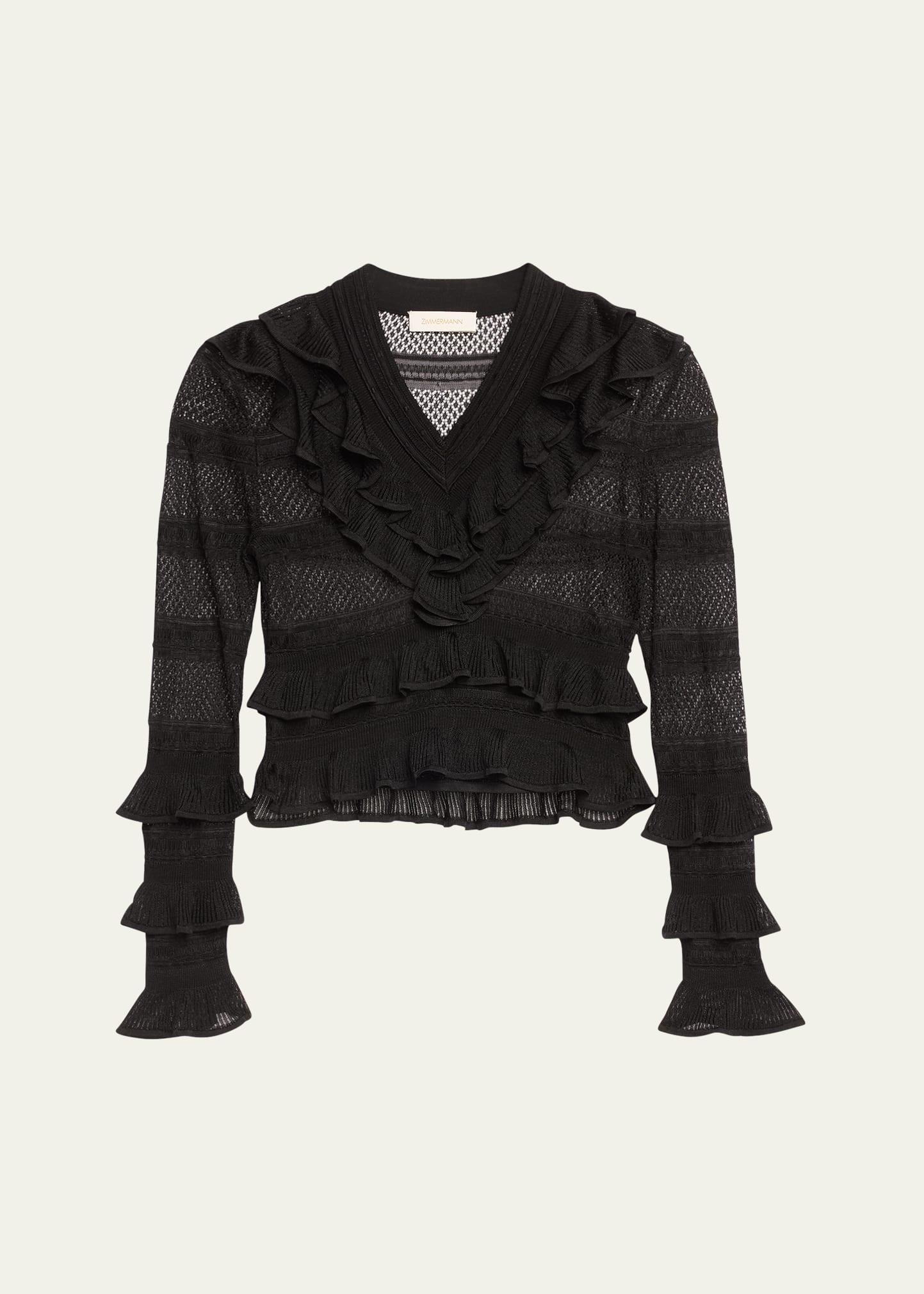 crush frilled v-neck top