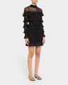 crush high-neck frilled mini dress