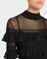 crush high-neck frilled mini dress