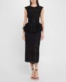 crush lace frill midi dress