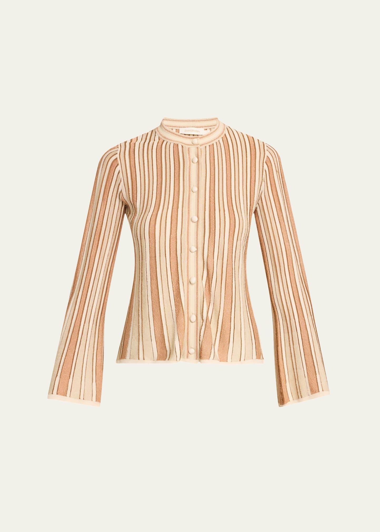 crush metallic stripe cardigan