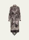 crush printed silk shirtdress