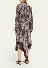 crush printed silk shirtdress