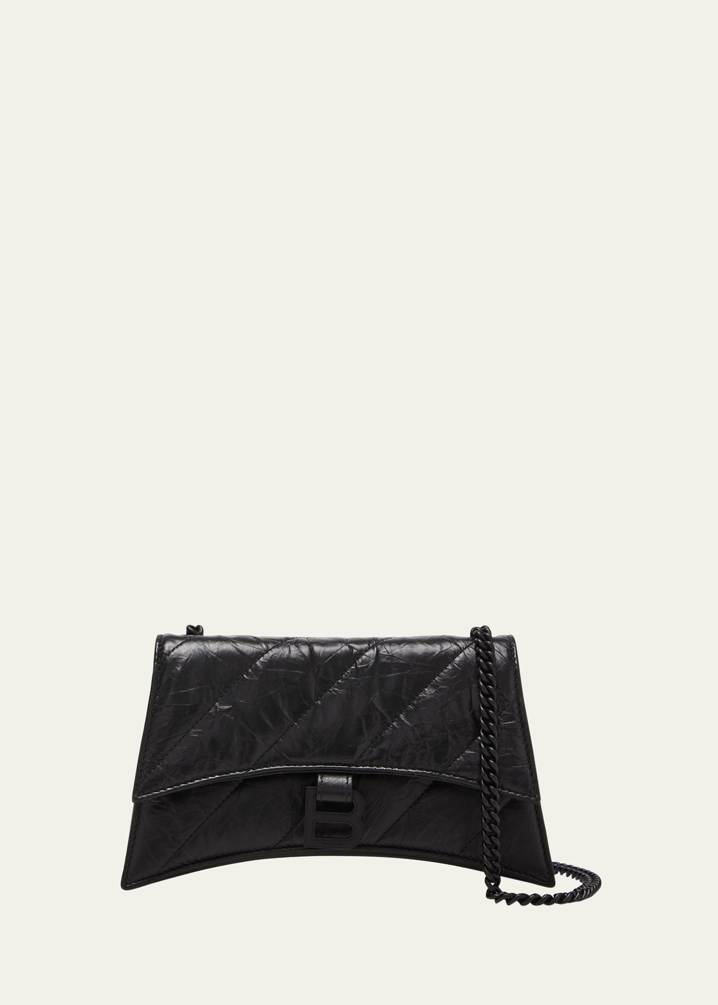 crush quilted leather wallet on chain