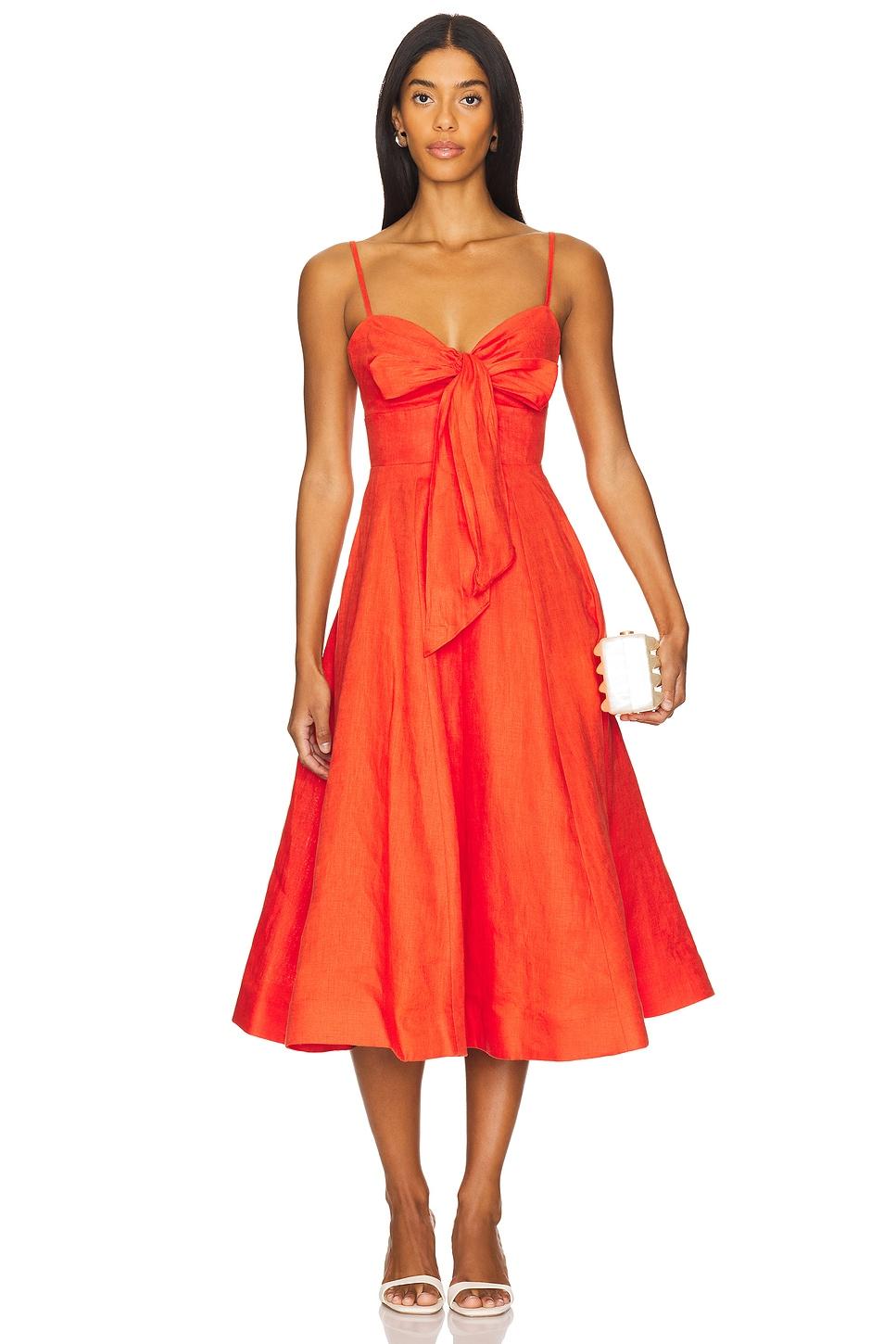 crush tie front midi dress