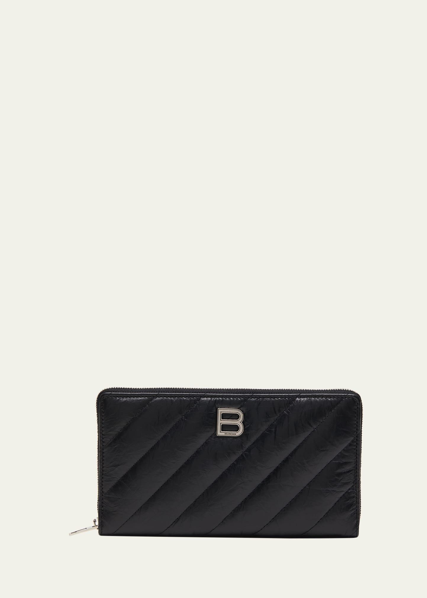 crush zip quilted continental wallet