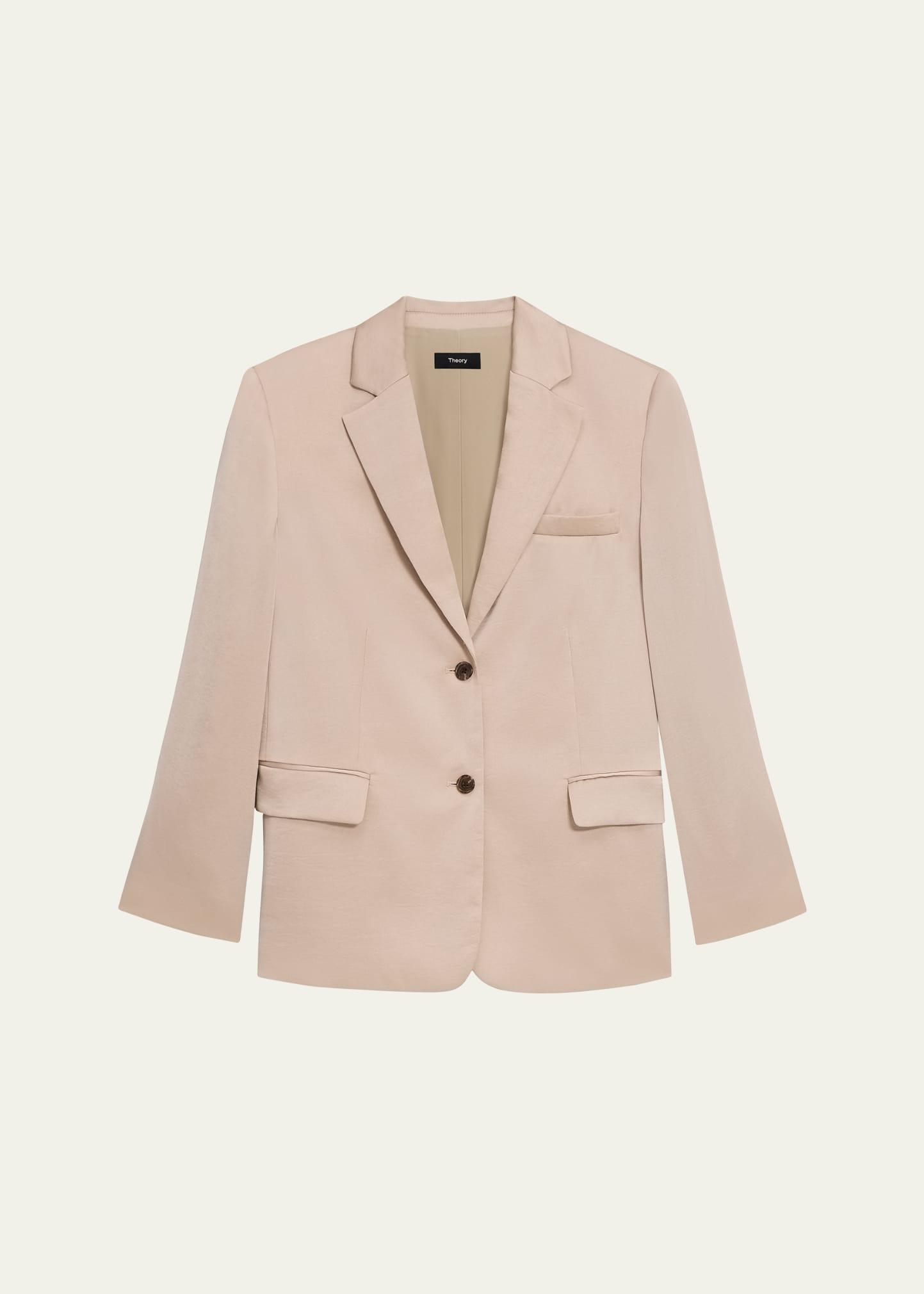 crushed satin two-button blazer