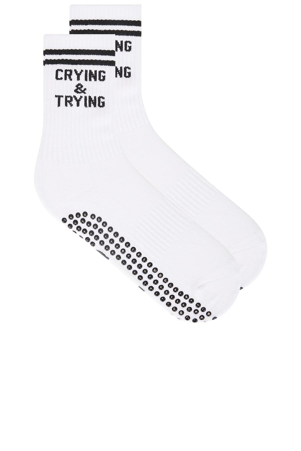 crying & trying grip socks