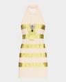 crystal bow mini polo dress