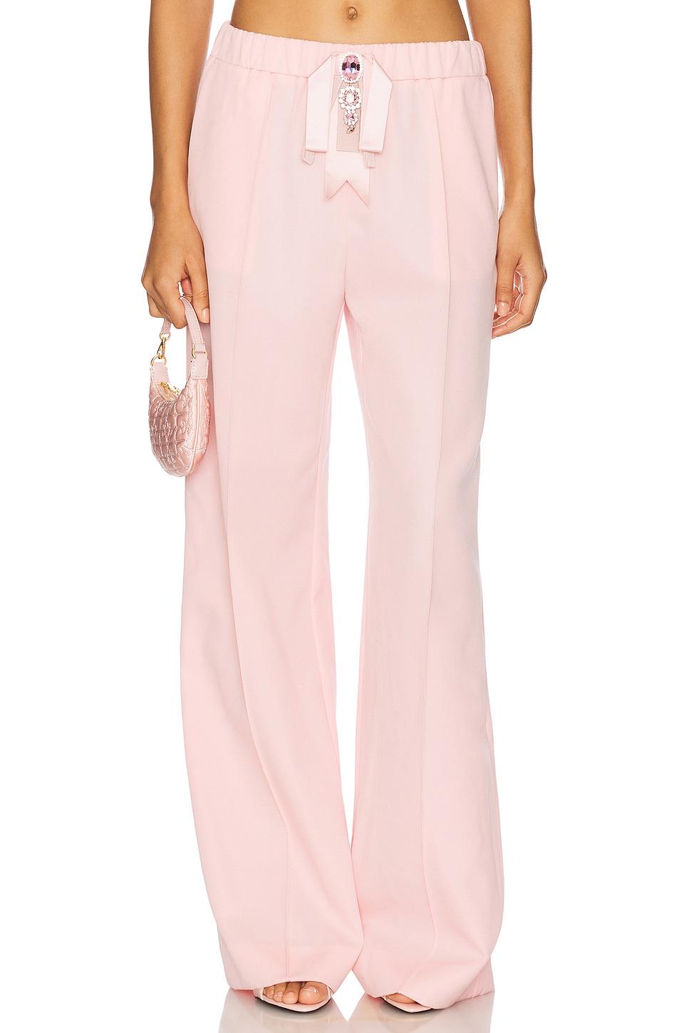 crystal bow wide leg trouser
